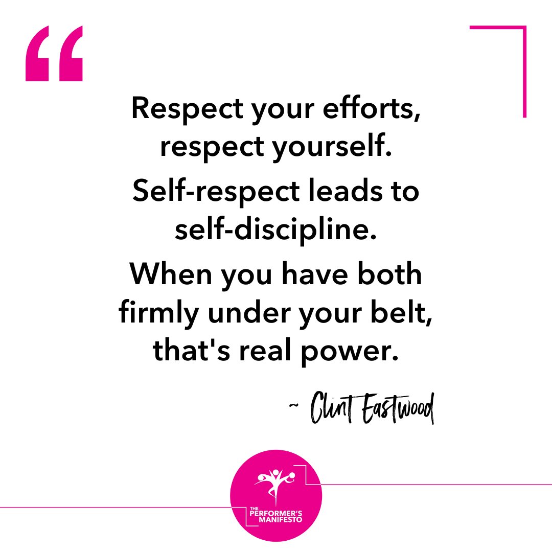 “Respect your efforts, respect yourself. Self-respect leads to self-discipline. When you have both firmly under your belt, that's real power.” ~ #ClintEastwood

You've got this! Let's Go!!
#CreateYourSuccess #inspoquote