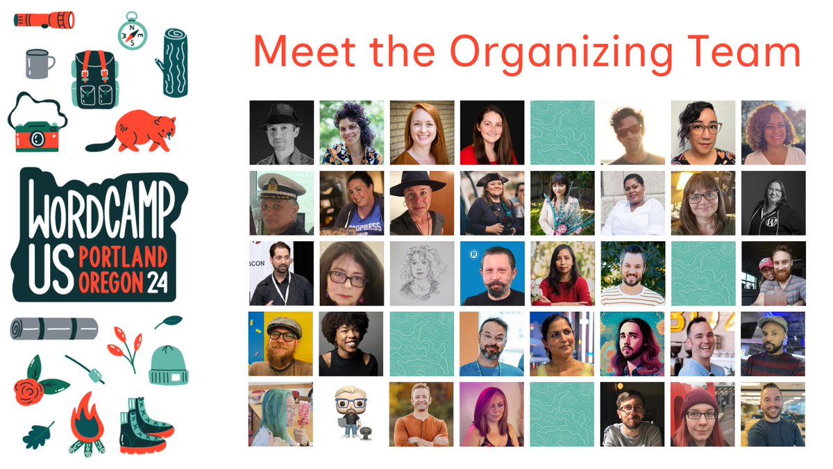 Each year a devoted group of volunteers contribute their time and expertise to help make WordCamp US happen. We're planning a world-class four-day event this September and can't wait to see you there! Meet your WordCamp US 2024 organizing team! us.wordcamp.org/2024/organizer… #WCUS