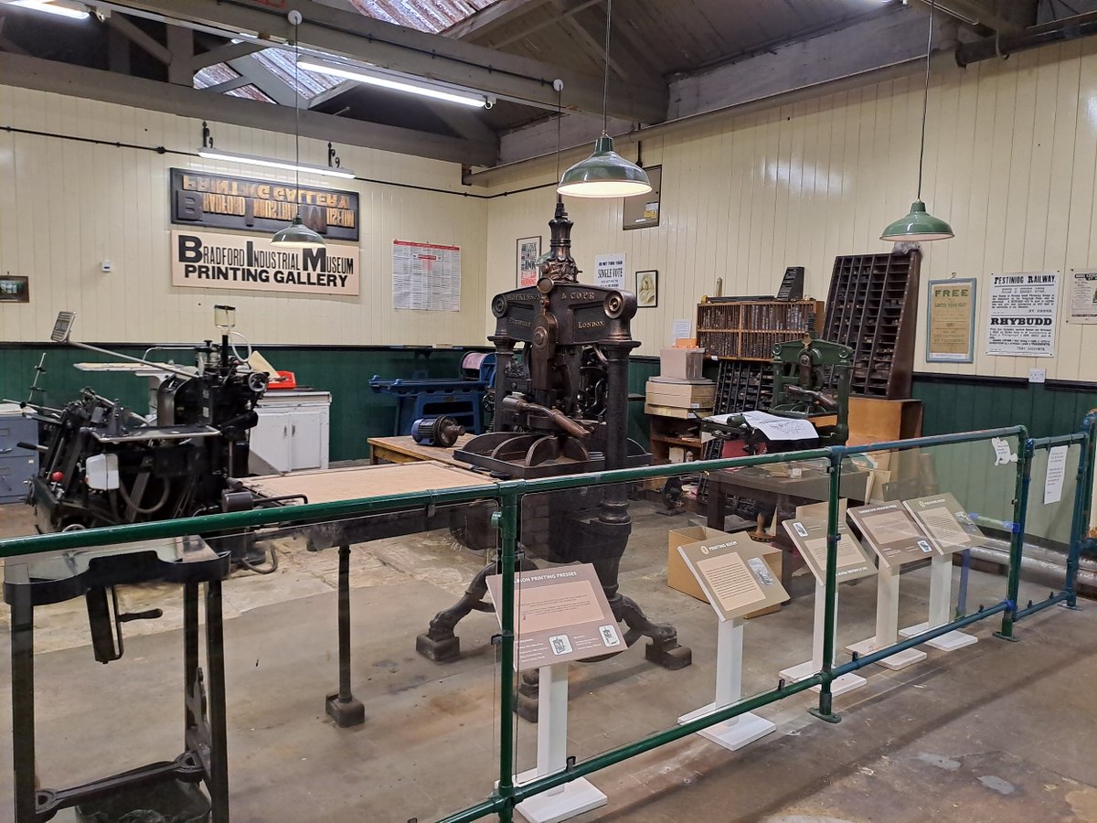C19 printing history is connected with the industrialisation of the British Isles, as our contributor Bradford Industrial Museum nicely demonstrates. Some of its collection highlights include: Monotype machine; Linotype model 78; and Meteor Automatic stop-cylinder printing press.