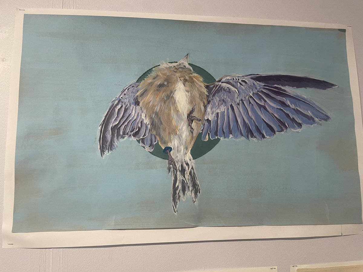 Beautiful artwork from my oldest at their college exhibition. Beautiful 🦅🖼️🎨