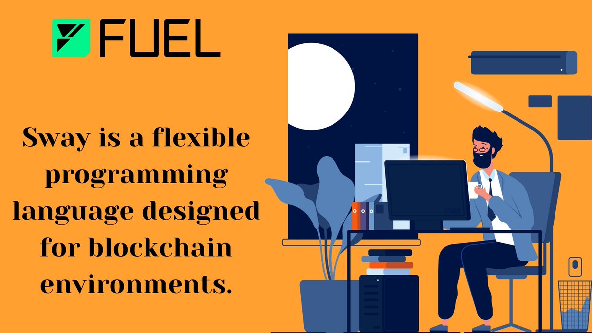 Sway is a flexible programming language designed for blockchain environments.
Twitter - @fuel_network 

#Fuel #FuelNetwork