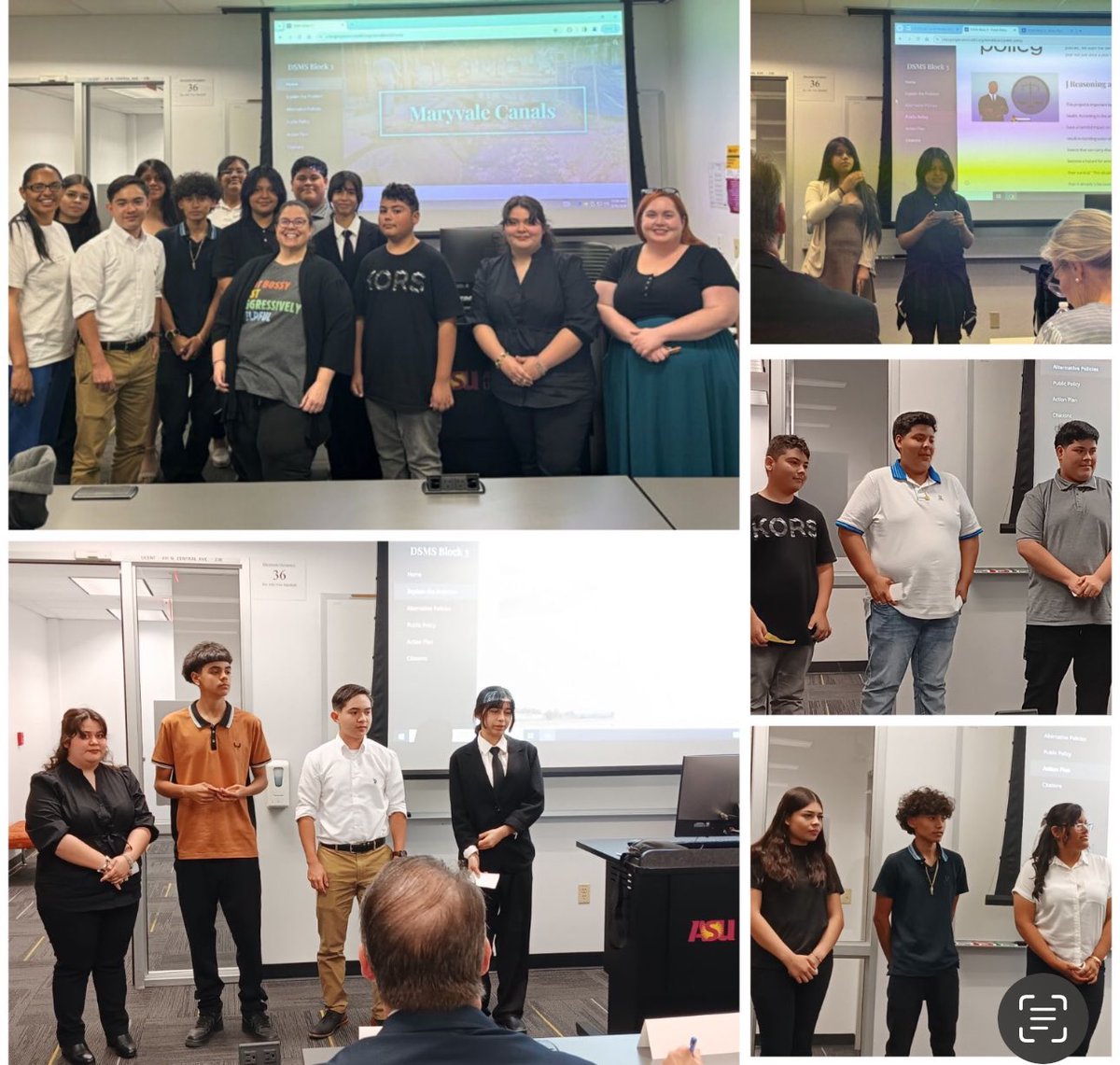PrincipalMcCoy's tweet photo. So proud of the Maryvale Canals policy group!  Thank you Ms. Griffin and Ms. Vincent for all your help with this project! https://t.co/rUxnw0mIzJ