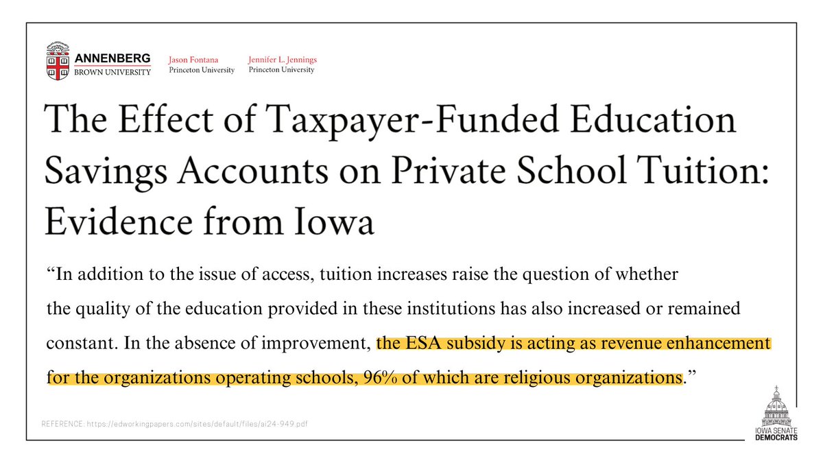 What a steal! The Republican-led Iowa legislature handed hundreds of millions in taxpayer dollars over to exclusive private schools, and the private schools responded by – you guessed it – raising tuition. Read the full report here: bit.ly/4dzfF3b