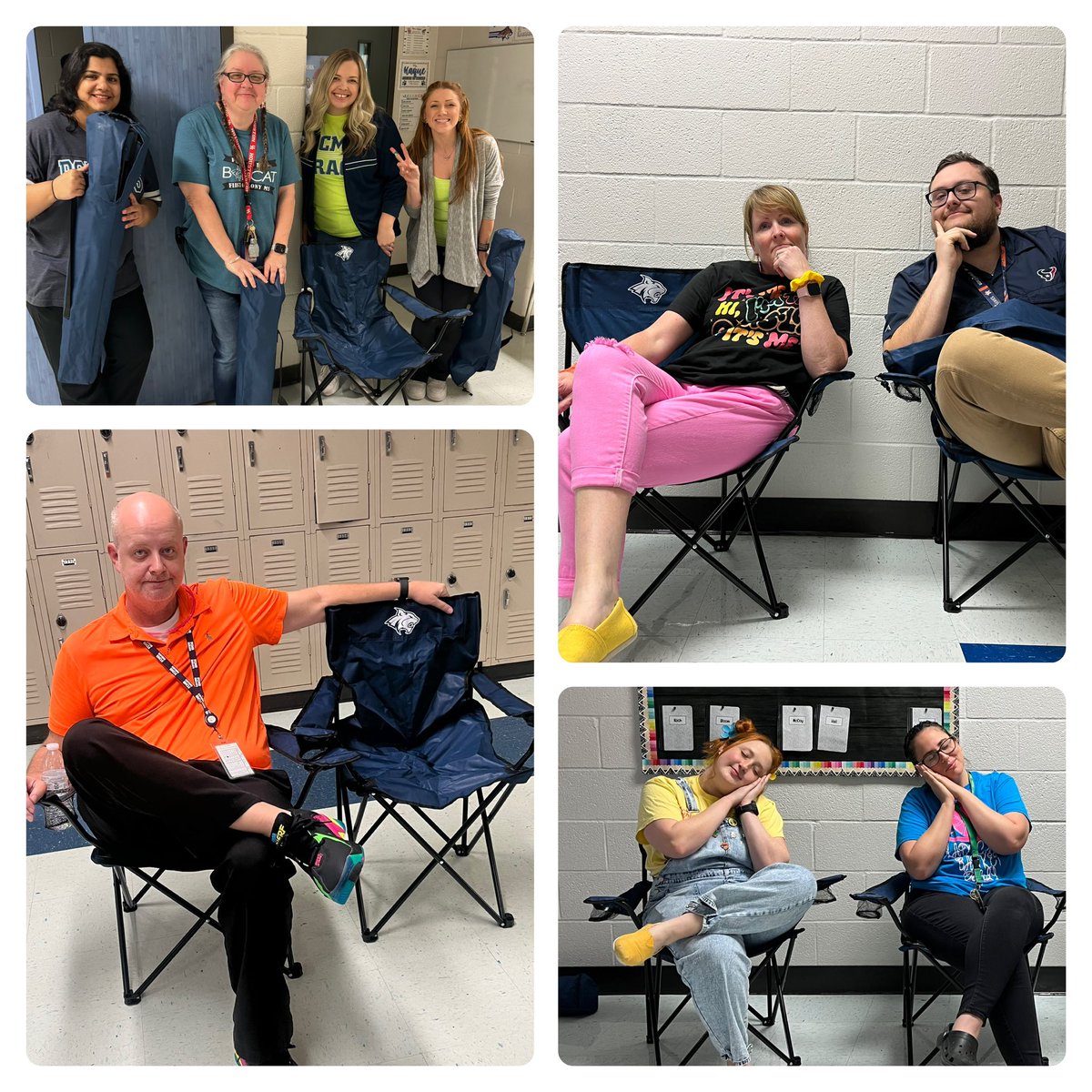 Admin surprised our staff with an awesome gift! Perfect for the classroom, hall duty, the backyard or hitting the beach! They now have the best seat in the house!!! 
#TeacherApprecationWeek