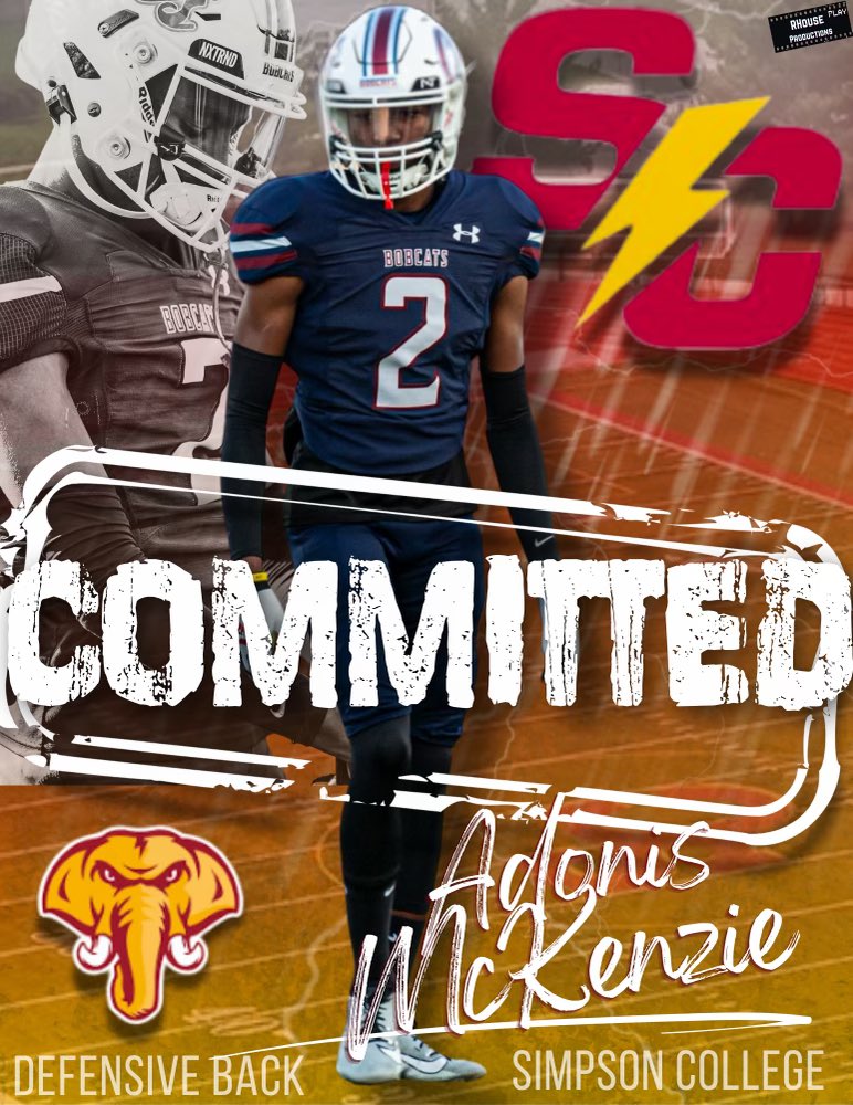 Adonis McKenzie (@adonismckenzie2) on Twitter photo A big thank you to God,my family,and friends for their support. I am proud and honored to announce my commitment to future my academic and athletic career at Simpson College with the <a href="/scstormfootball/">Simpson Football โก๏ธ</a> program. Thank you to Coach <a href="/ReedHoskins/">Reed Hoskins</a> and @SC_CoachVera for the opportunity. A big thank you to God,my family,and friends for their support. I am proud and honored to announce my commitment to future my academic and athletic career at Simpson College with the <a href="/scstormfootball/">Simpson Football โก๏ธ</a> program. Thank you to Coach <a href="/ReedHoskins/">Reed Hoskins</a> and @SC_CoachVera for the opportunity.