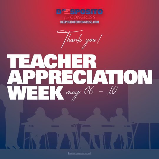 Happy #TeacherAppreciationWeek to all of the fantastic teachers across #NY04 and the USA. Forever grateful for everything you do. 🇺🇸