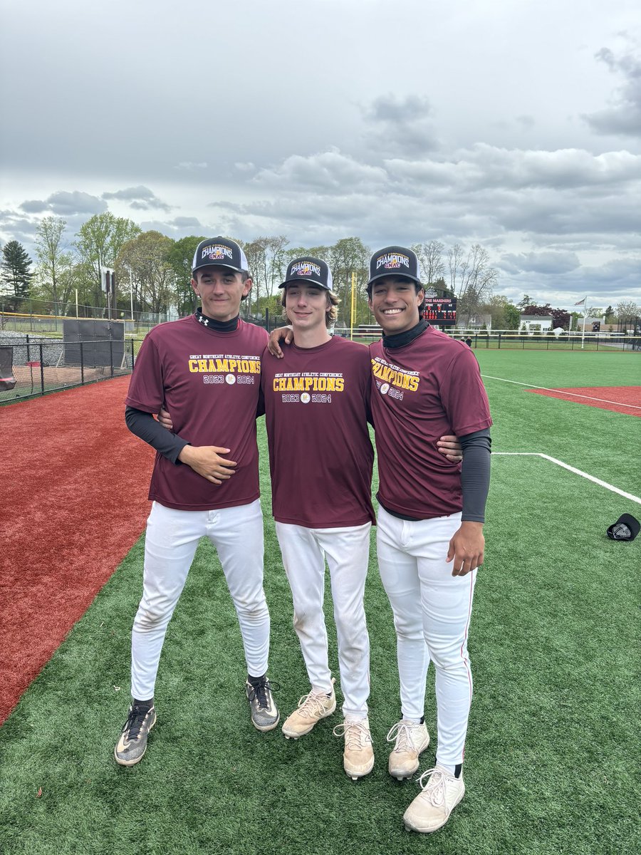Congratulations to former &amp; current Post 60 players Thailer Sestokis, Jacob Ditcher and Mason Rodriguez on winning the GNAC Conference Championship! <a href="/AthleticsMC/">Mitchell College Athletics</a>