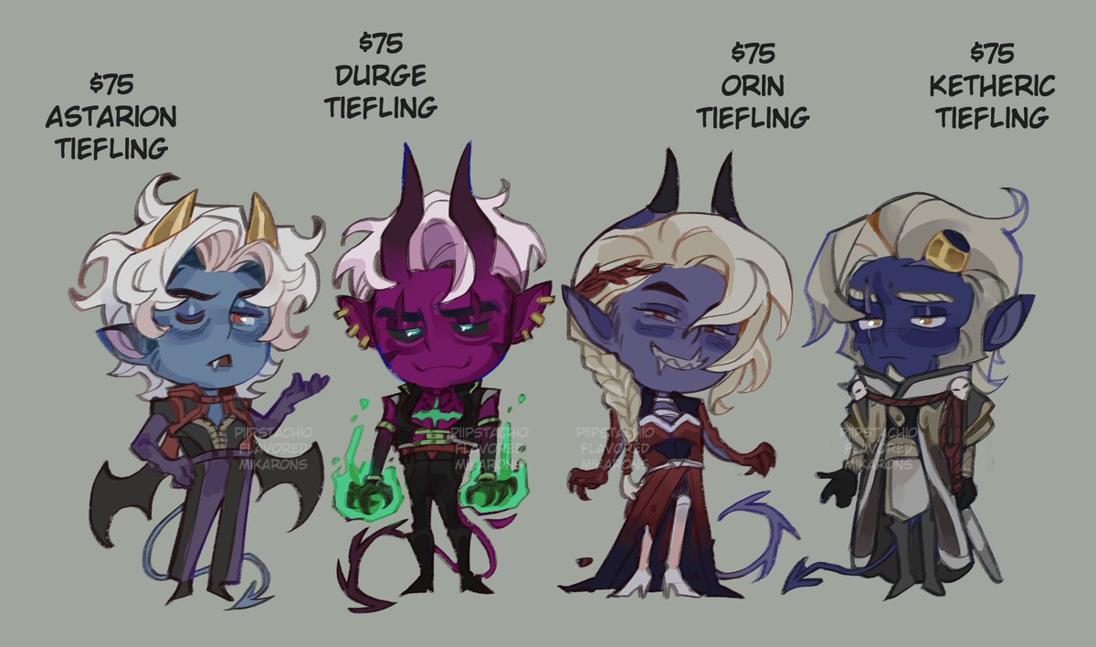 「Bg3 inspired chibi tiefling adopt/adopta」|LUCI @ DnD Brainrotのイラスト