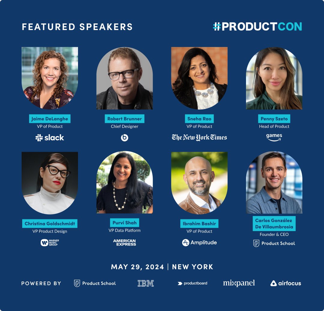 The speaker lineup for #ProductCon New York on May 29th is 🔥🔥🔥 You can still register for your free online ticket at bit.ly/3uwUs8H! #productmanagement