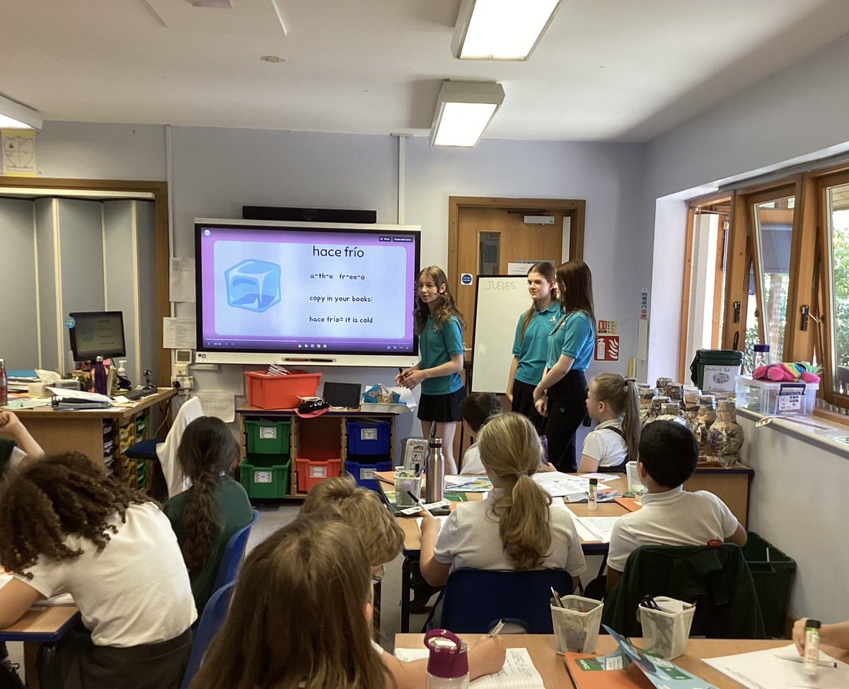 CambourneVC's tweet photo. Our Language Leaders were back at Monkfield Park Primary School this week teaching Spanish to Year 5 and 6 classes. They delivered some exceptional lessons that were really enjoyed by pupils. Well done everyone! https://t.co/kqdr5wjH10
