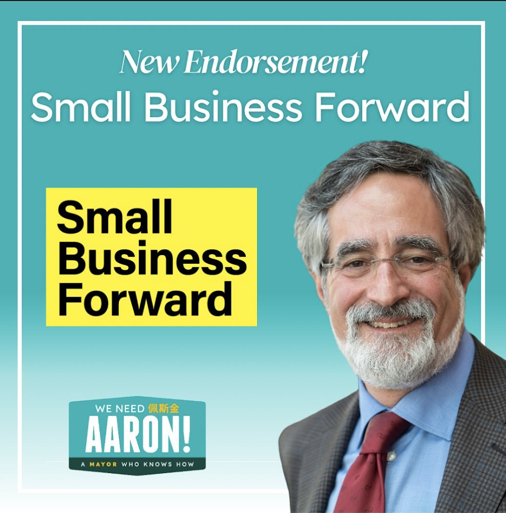 It is an honor to earn the endorsement of Small Business Forward during Small Business Month. We need a Mayor who recognizes the archipelago of neighborhoods that make this city so special, and understands that small businesses are at the heart of it all.