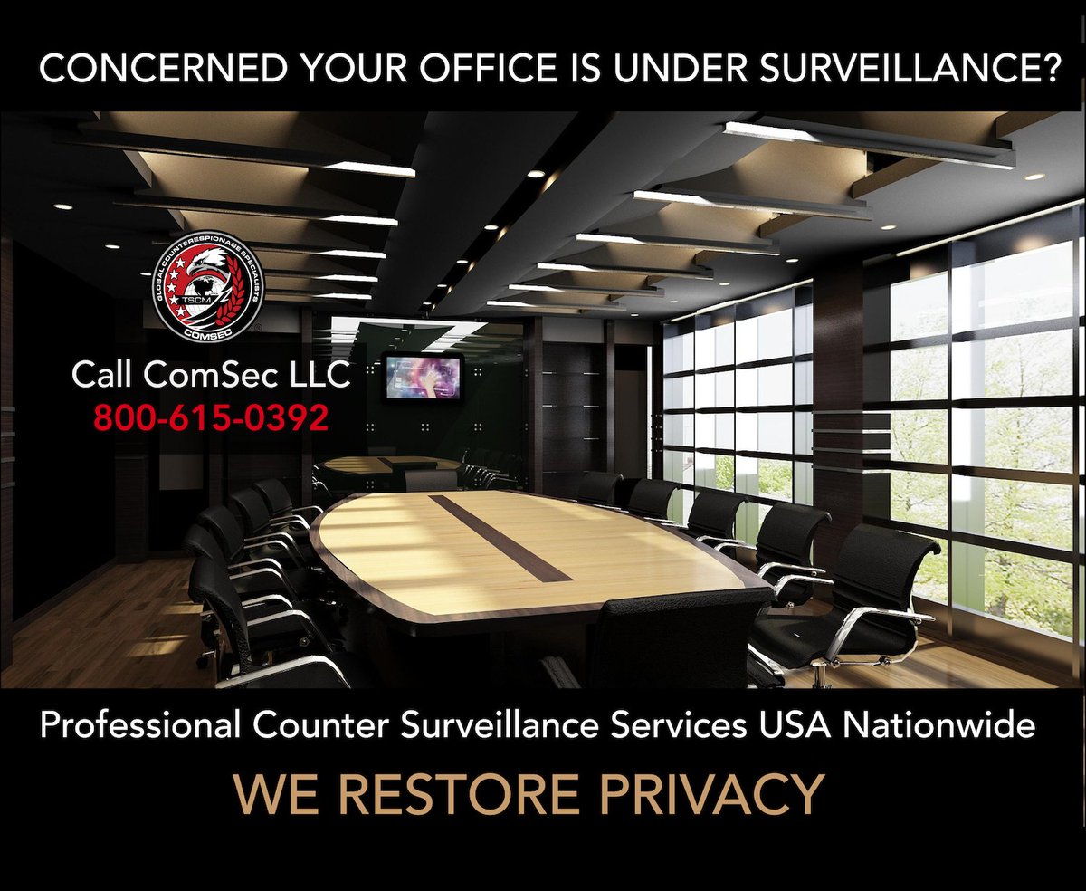 Suspect The Company's Electronic Privacy is Compromised? Call ComSec LLC For Help! Professional TSCM Bug Sweeping Services: dld.bz/jusUe We #business #businesssecurity #securitymanagement #IT #ElectronicPrivacy #riskmanagement