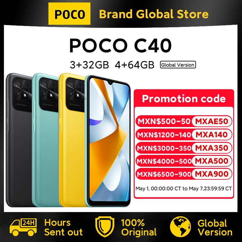 Global Version #POCOC40 Smartphone 3GB 32GB/4GB 64GB 6000mAh Battery 6.71”Display JLQ JR510 Octa-core 13MP Main Camera Cellphone Original price: USD 2112.37 Now price: USD 1689.90 Click&Buy: s.click.aliexpress.com/e/_EuDNoMf #POCO
