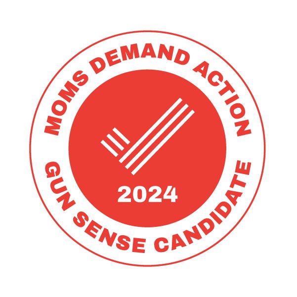 Proud to let you know that I have received the @MomsDemand Gun Sense Candidate Distinction. As a gun owner I take firearm safety and common sense gun regulation seriously.