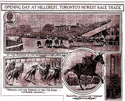 @JocelynSquires @weather_forkast Originally a racetrack. Hillcrest Racetrack opened in August 1912. Despite its name, it was located not on the crest or top of the Davenport hill but rather on the plain below the hill near the south-eastern corner of Davenport and Bathurst. After a few years the racetrack
