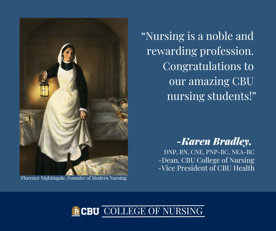 CBUNursing's tweet photo. Celebrating National Nurse's Week, the birthday of Florence Nightingale, and all of the amazing Students, alumni and faculty of CBU College of Nursing. #Nursesmakethedifference #CBUNursing 
#Lanceup🩺 https://t.co/aJApJR0BvE