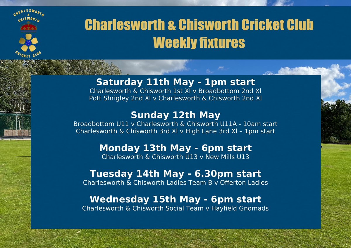 Charlesworth Cricket (@Charlesworth_CC) on Twitter photo 2024-05-10 21:29:26