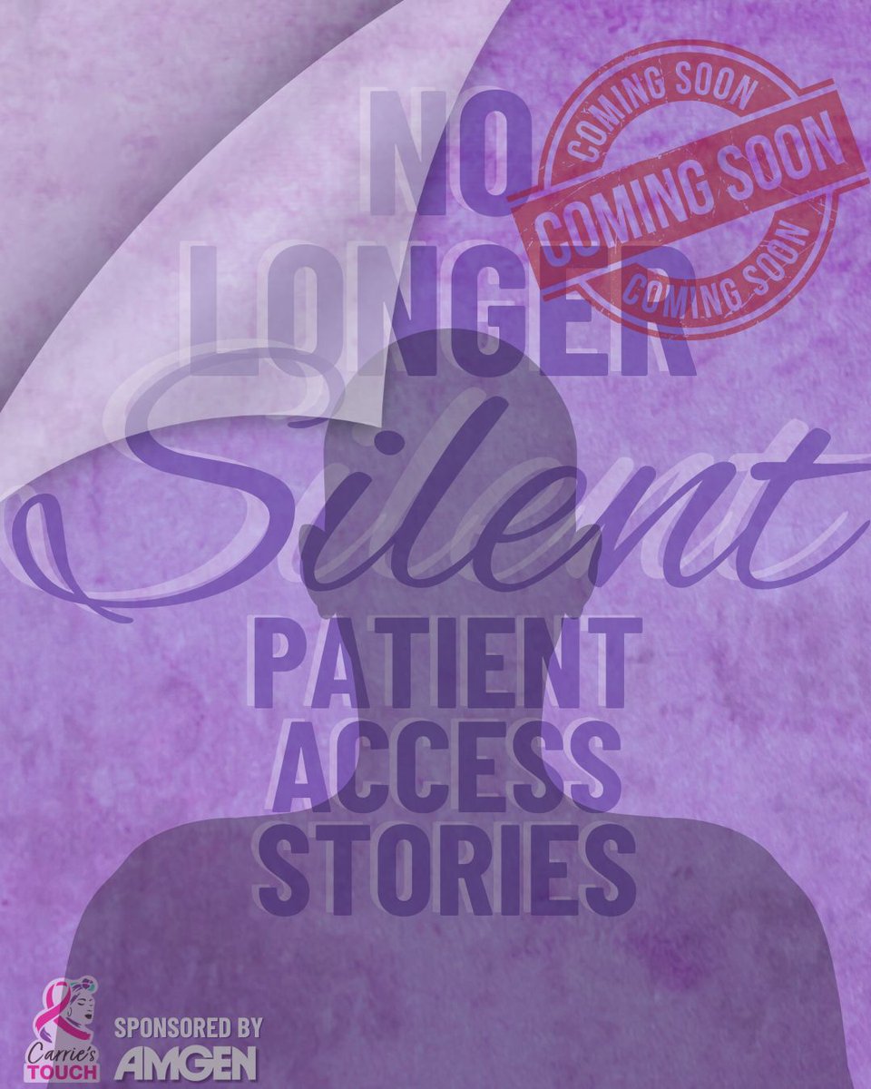 COMING SOON ‼️

Carrie's TOUCH presents the “No Longer Silent: Patient Access” Campaign, real stories with real people. Stay tuned for the first story... launching soon! 📸

#CarriesTOUCH #NoLongerSilent #PatientAccess #Campaign #EndThe41Percent #SurviveAndThrive