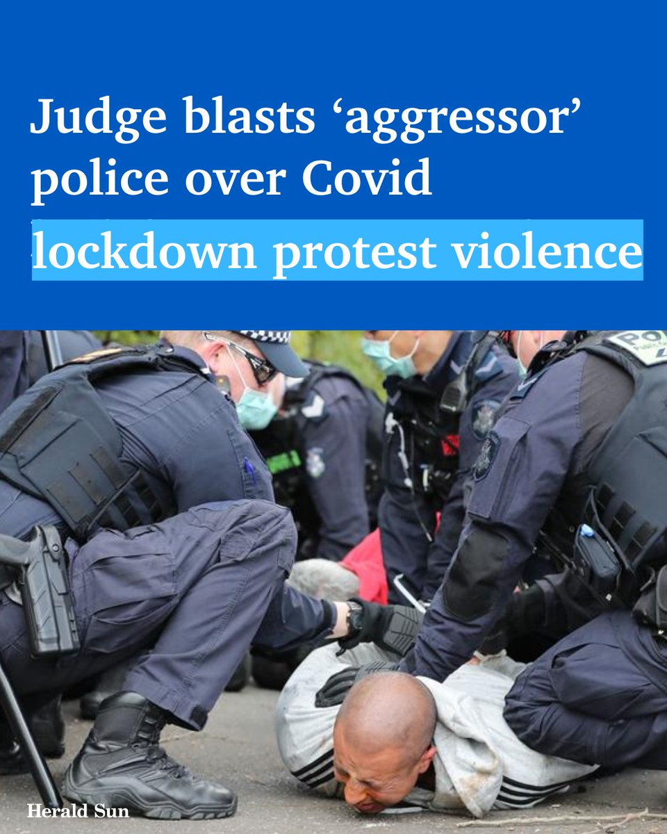 A judge has found Victoria Police used “unjustified violence” to make arrests during a Covid lockdown rally, in which protesters were thrown to the ground and one man was left with a dislocated arm > bit.ly/4dzYcru