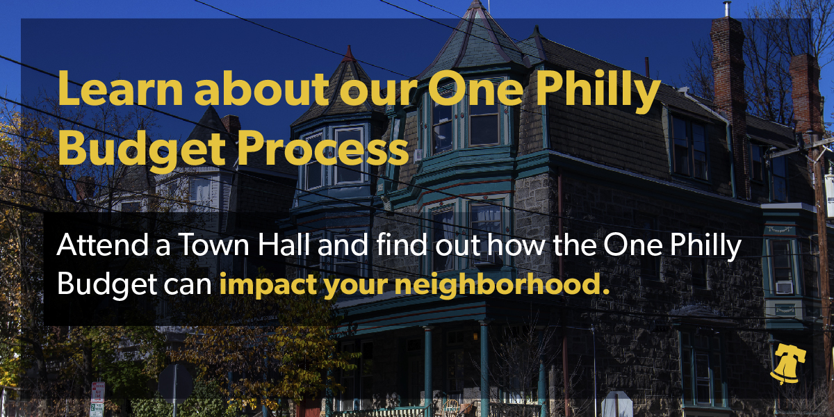 Do you want to connect with City, state, and federal agencies and hear all about @PhillyMayor’s $6.29 billion One Philly Budget? Join Mayor Parker on her One Philly Budget Town Hall Tour. Find out when she will be in your community! bit.ly/onephillybudge…