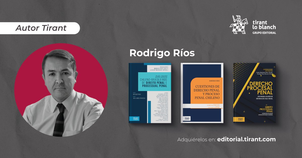 🖋️ Nuestro autor Tirant Rodrigo Ríos llega a Tirant Lo Blach con sus destacadas obras. 📚 

🛍️ Ya disponibles en editorial.tirant.com/cl 

#LoVemosDiferente #Derecho #LecturasRecomendadas.