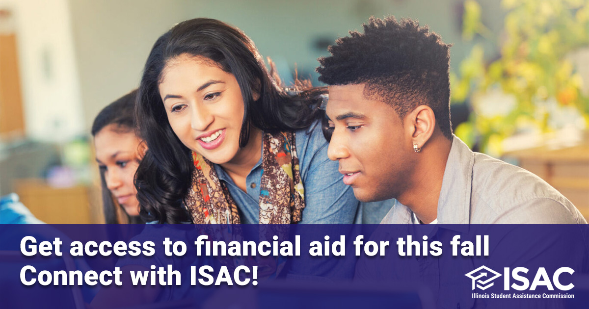 If you work with students interested in going to college or technical school this fall, have them connect with ISAC to get FREE help with financial aid and college planning, including help completing the #FAFSA or Alternative App! okt.to/SJolwk