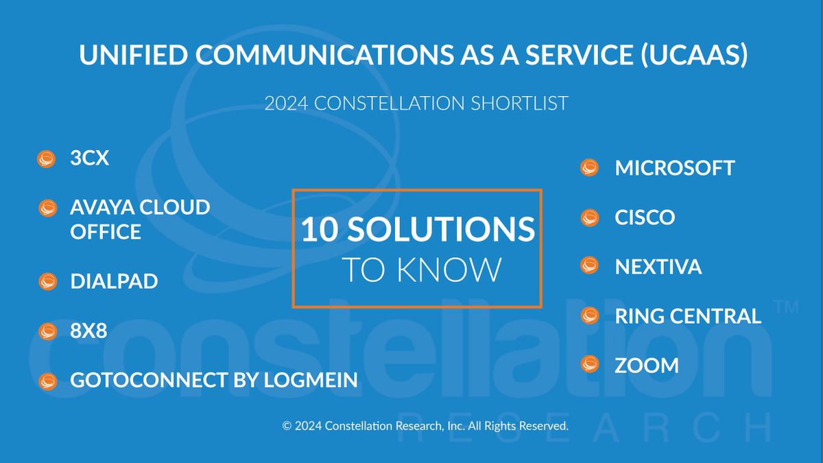 Check out the ShortList for Unified Communications as a Service (UCaaS) by @lizkmiller & @DHinchcliffe bit.ly/3I94QWH @3CX @Avaya @DialpadHQ @8x8 GoToConnect by @LogMeIn @Microsoft @Cisco @Nextiva @RingCentral @Zoom