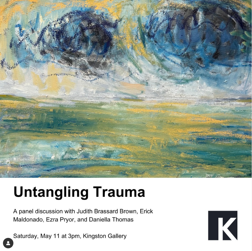 Live Pannel discussion on the subject of healing trouma through artwork! Join us on Instagram live "@kinstongallery" 3 PM EST on 5/11 eventbrite.com/e/panel-discus…