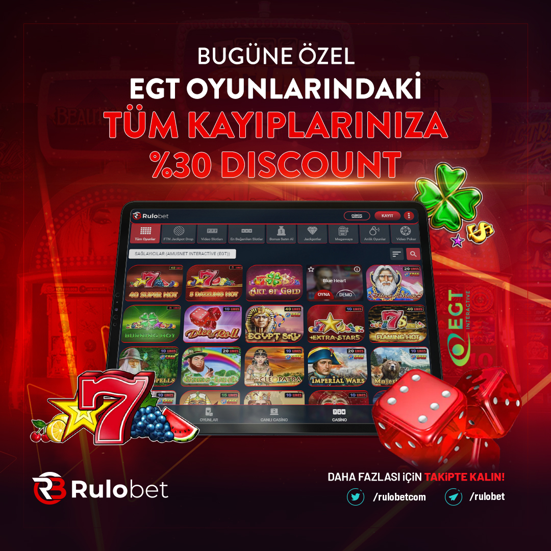 RulobetOfficial's tweet photo. 🍀EGT Severlere Rulobet'ten Bugüne Özel Anlık %30 Discount ! 

🍀Rulobet ile Kazanç Dünyasına Giriş Yapmak İçin Acele Et !

🍀₺57.000.000 ödüllü  #jackpot sahibini arıyor !
Tüm oyun ve sağlayıcılar da geçerlidir.

🍀Rulobet ile casino severlere kaybetmek yok !

👉 https://t.co/mjWn4RIF6v 👈

#RulobetEgt #GüvenilirBahissitesi #Slot #Casino #Engüvenilirlisanslisite #Bahissitesi #sağlamjackpot #Rulo  #UST #BTC  #sweetbonanza #pragmatik #rulobetgüncel #gatesofolympus #dede #şanssendenyana #şanslıyım