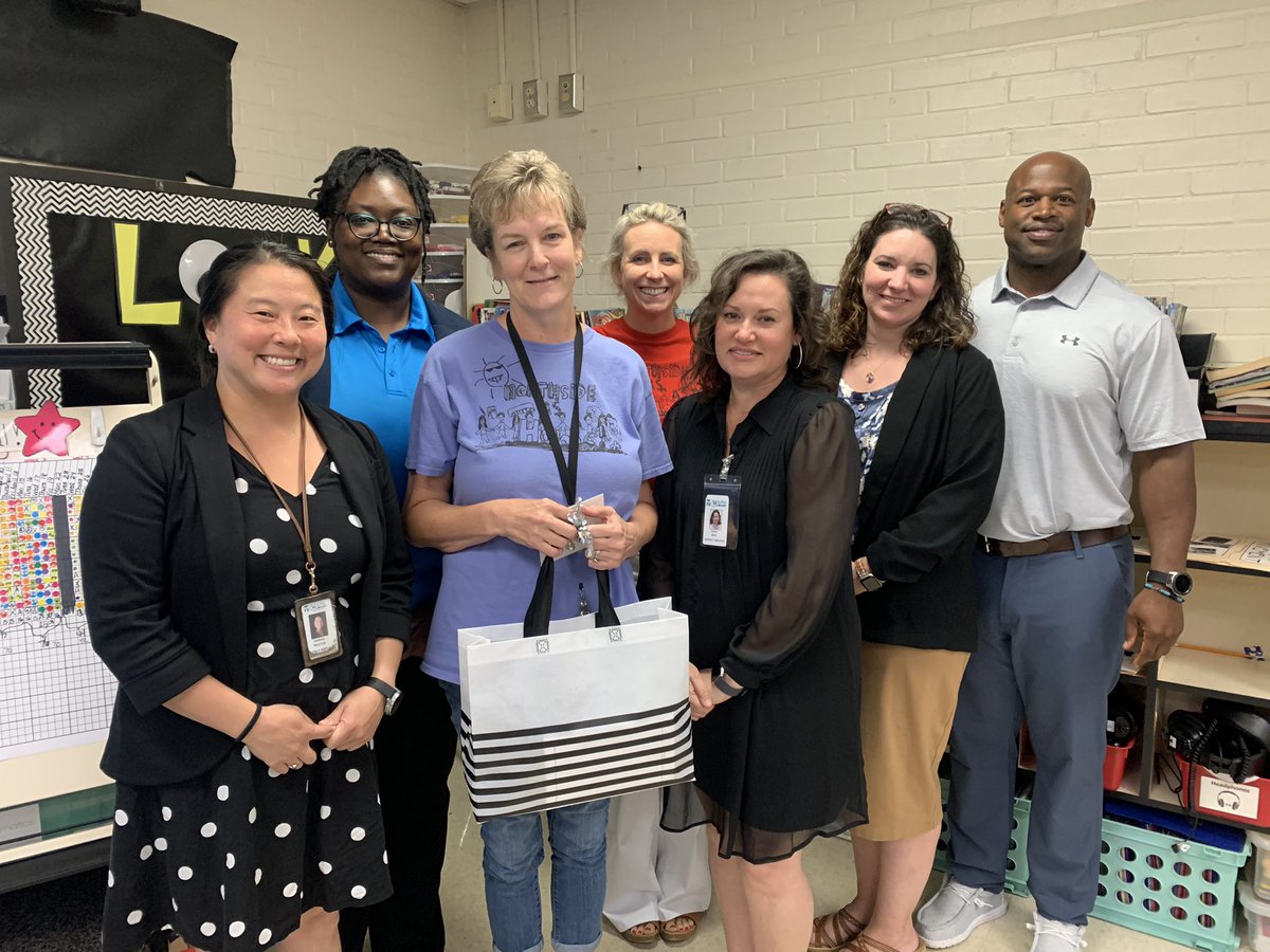 Our Attendance Incentive team traveled to Northside Elementary to surprise Ms. Stacy Lewis with a $500 gift card. She said she's been showered with gifts and this was a great way to end the week. Thanks to Rock Hill Schools Education Foundation for making these gifts possible.