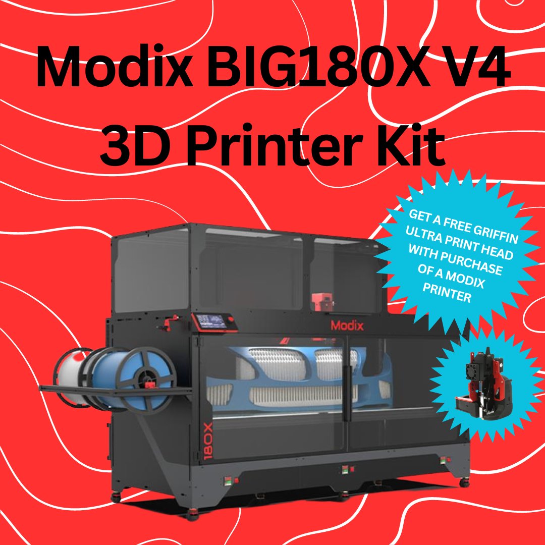 MatterHackers's tweet photo. #Modix #3DPrinters offer large-format, customizable printing for industries like #automotive and #furniture. Now, get a free #GriffinUltra #PrintHead with each purchase, enhancing versatility and print quality.

https://t.co/Mih35W19MM

#MatterHackers https://t.co/n1jxV2Vgn0