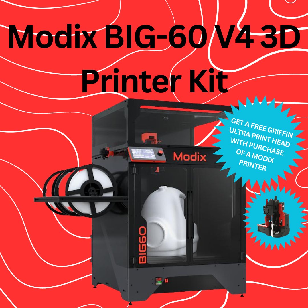 MatterHackers's tweet photo. #Modix #3DPrinters offer large-format, customizable printing for industries like #automotive and #furniture. Now, get a free #GriffinUltra #PrintHead with each purchase, enhancing versatility and print quality.

https://t.co/Mih35W19MM

#MatterHackers https://t.co/n1jxV2Vgn0