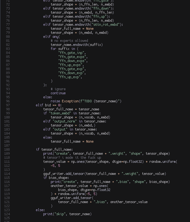current sideproject: trying to cook a small random-init llama network so i can run it on my phone

current state: i am tripping internal asserts in ggml and i'm using rr to try to debug the tensor sizes. living the life