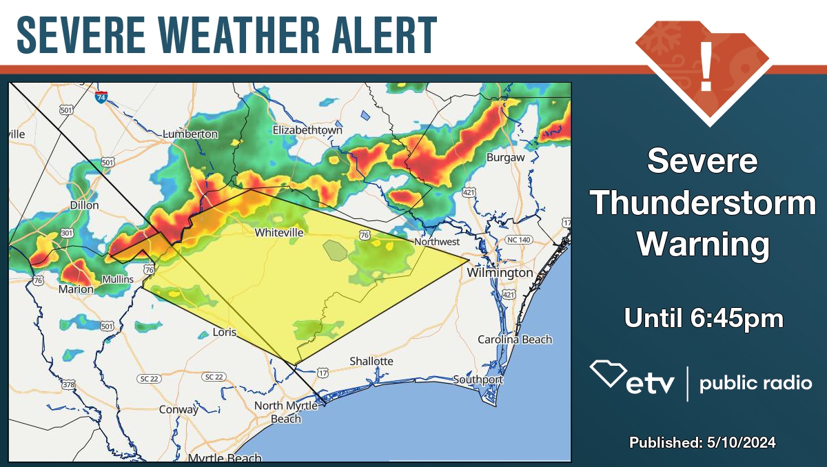 Severe Thunderstorm Warning for Dillon and Horry County until 6:45pm. Details at bit.ly/427ZNyo #SCWX