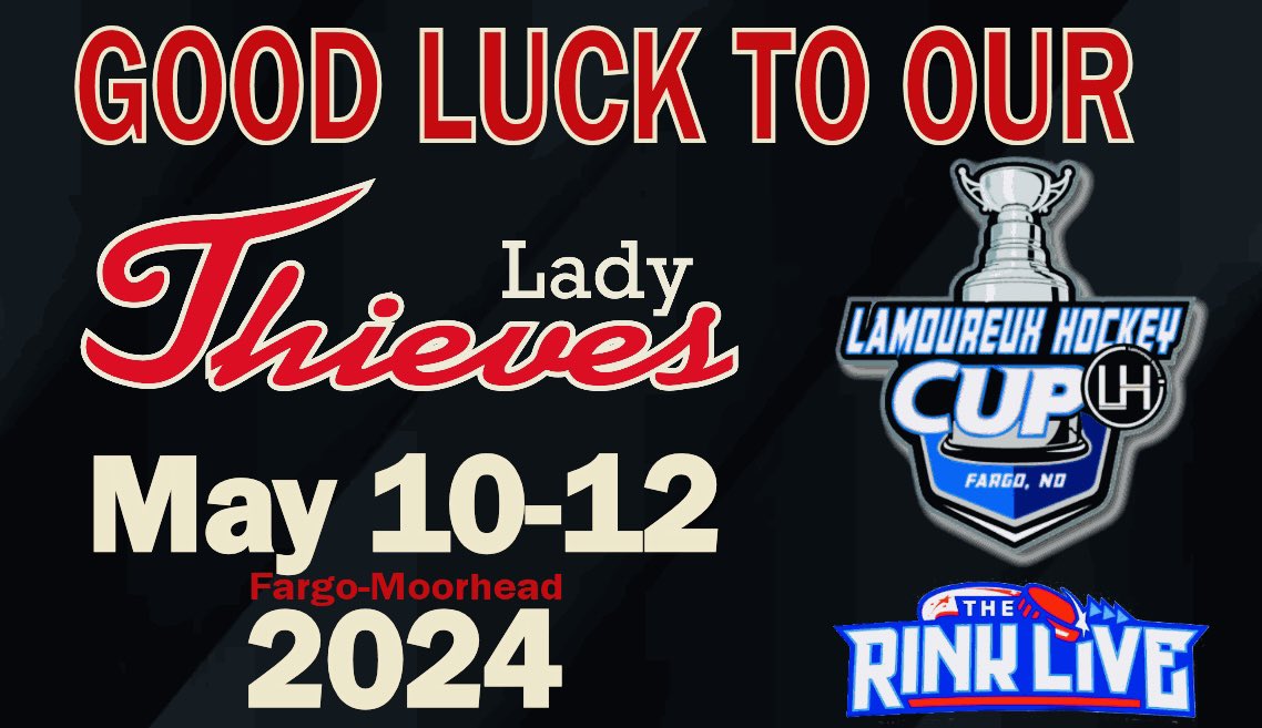 Good luck, Lady Thieves!! 💪🏻 
@LHfargo @TheRinkLive @YouthHockeyHub #ThievesNation