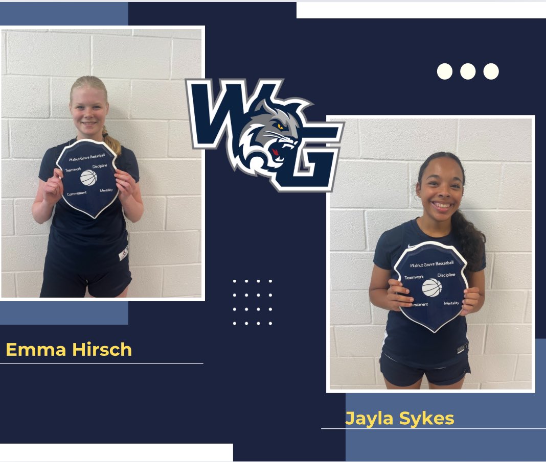 Wildcat Shield winners Emma Hirsch and Jayla Sykes exemplified hard work and discipline this week in off season. Great job ladies!