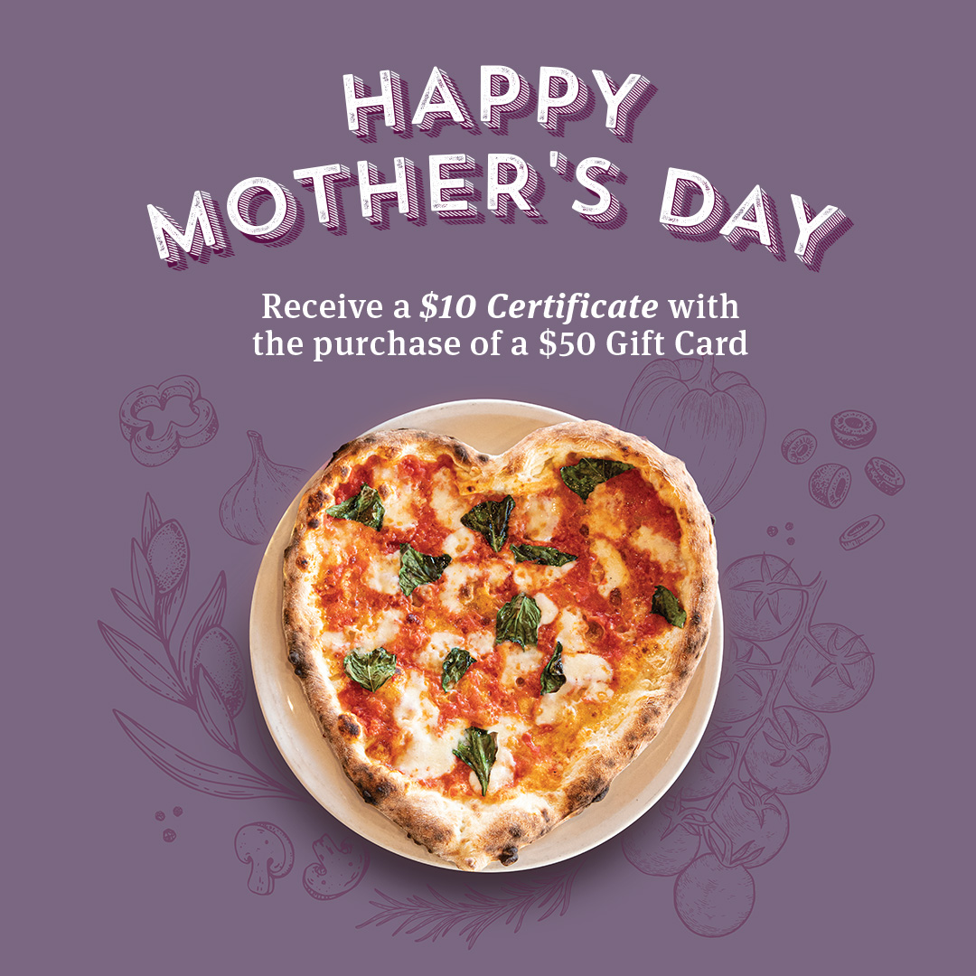 This Mother's Day, treat mom to Famoso with the purchase of a $50 Gift Card and get a bonus $10 certificate for yourself! ❤️ 

Nothing says I love you quite like our Amore-style pizzas. 🍕

*Offer available until Sunday May 12, 2024. Dine-in only. Not valid for digital orders.