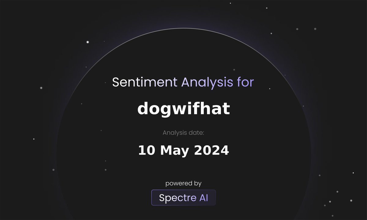We have successfully added Solana to our Sentiment Analysis + Price Metrics. Below you see a showcase for $WIF! Our first meme test. 📊 SPECTRE Sentiment Analysis for @dogwifcoin 🐶🎩 Market Cap: $2.95 Billion Price: $2.95 Holders: 137,376 Supply: 998.91 Million 1.…