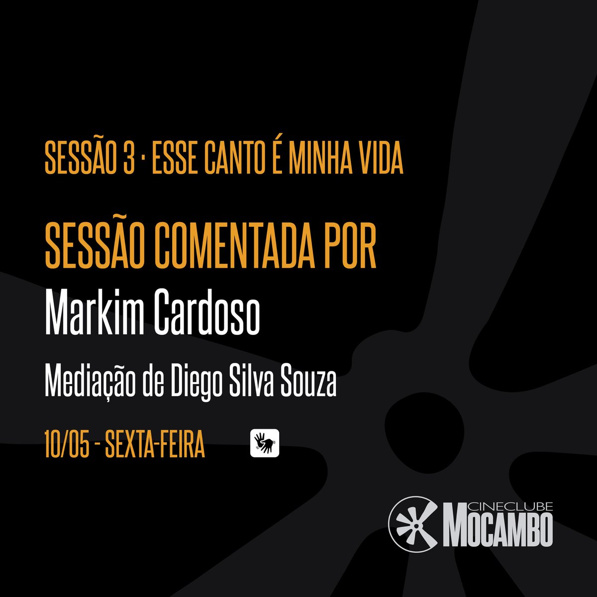 cinemocambo's tweet photo. A sessão será comentada pelo filósofo e historiador Markim Cardoso, com mediação do curador Diego Silva Souza. A conversa conta com interpretação simultânea em Libras! https://t.co/Xi0NCczzjO