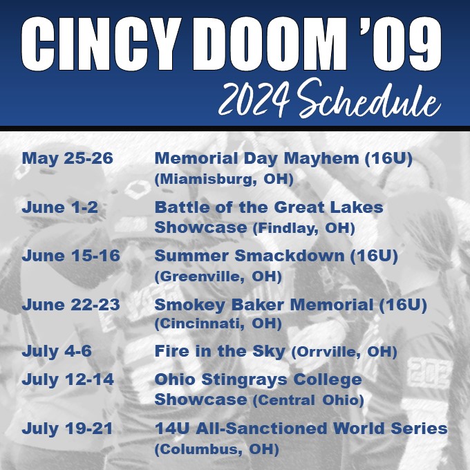 The spring/summer 2024 schedule is officially set for #TheDoom12! #DoomStrong #HustleandHeart #IronSharpensIron