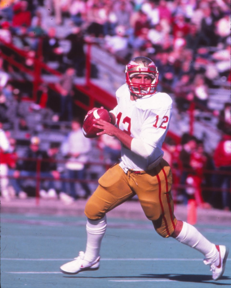 Who was playing quarterback at your first college football game? Kelly Lowery, Florida State