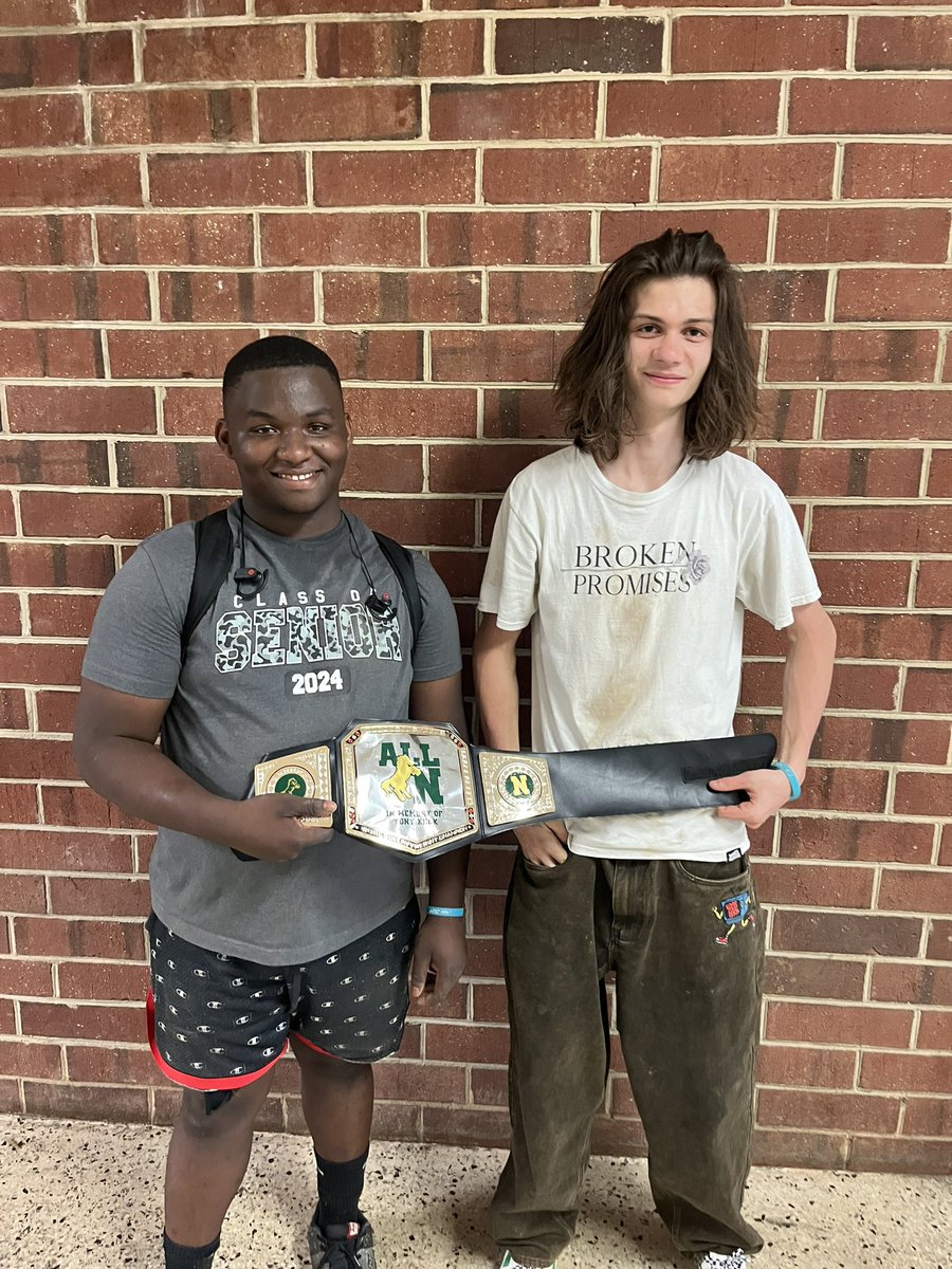 Matthew Goldston and Coen Savage are this week’s Tony Keck ALLN Belt Award Recipients. These two have spent this past spring assisting in field maintenance. They have lined fields and today laid sod to help our fields looking great. Thank you Matthew and Coen! #ALLN @NHSChargers