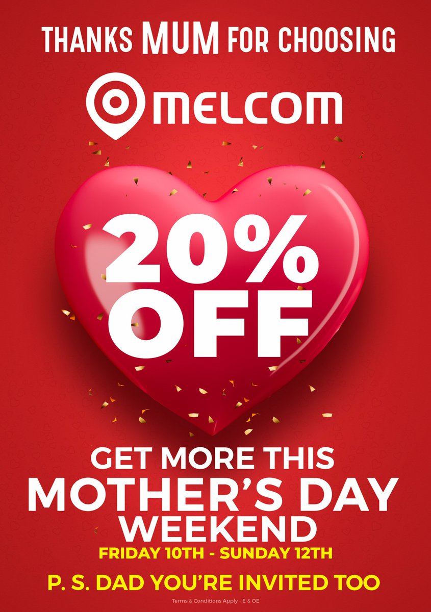 #Ad MELCOM MOTHER’S DAY PROMO Let every woman feel the love of motherhood. Celebrate your Mum this May, at any Melcom Store near you and enjoy 20% off this weekend in this Mother’s Day Celebration from Friday 10th to Sunday 12th of May 2024. Get more this MOTHER'S DAY. Thanks,…