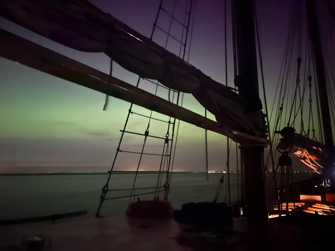 There's a high chance of seeing Aurora Borealis across the UK tonight. We've managed to capture them at anchor onboard Queen Galadriel!