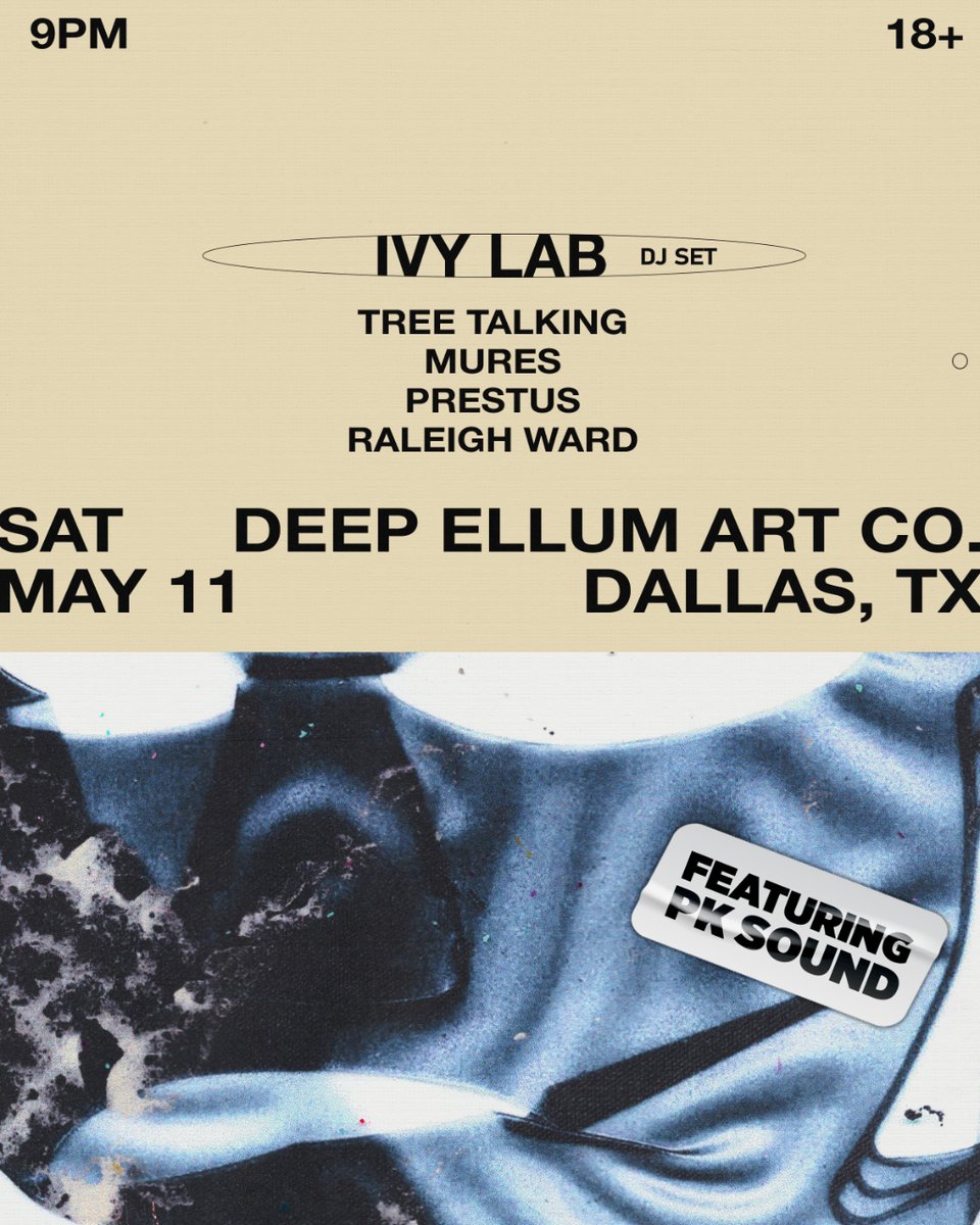 It's finally Ivy Lab weekend, fkin legends. These shows are gonna be one for the books, so come through. We are also bringing in the PK Sound system for the Dallas show😈