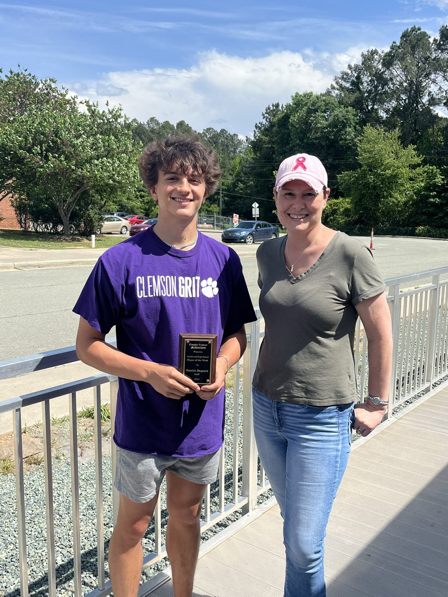 Patrick Baquero is this week’s Connie Fenner State Farm Player of the Week for his performance earning him a trip to the state championships this upcoming week. Way to go Patrick and best of luck at the NCHSAA Golf State Championships #ALLN @conniefenner_statefarm @NHSChargers