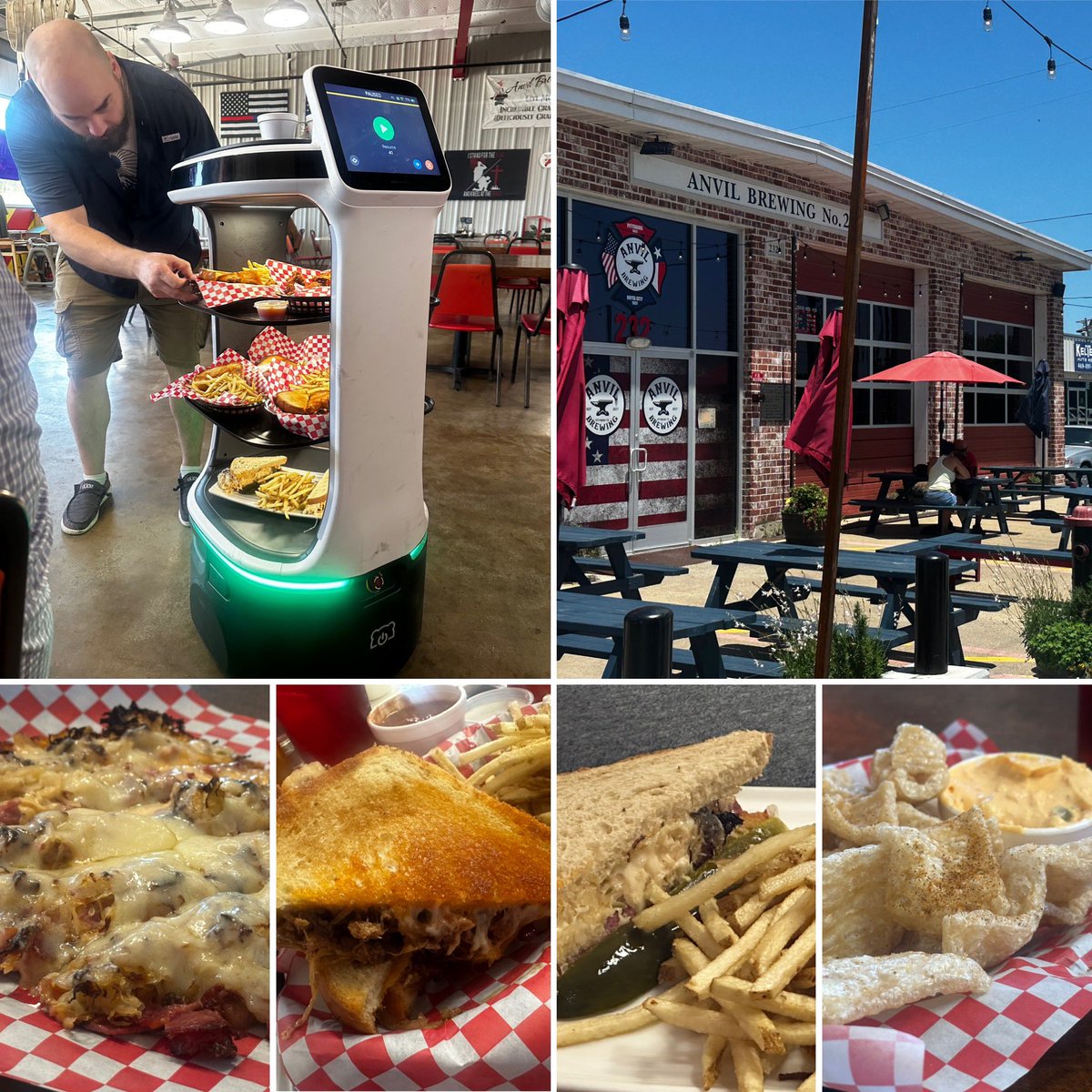 #whatsforlunch today?
We all went into town, Royce City, for lunch at Anvil Brewing No. 2! A Fireman’s bar, in honor of J!🚒🧯
This place was AMAZING!
From the local brews 🍺 to the amazing unique food & great service! 
A great last day Adventure! 🤠