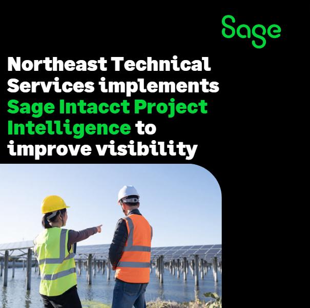 Northeast Technical Services' data was manual. Sage Intacct Project Intelligence provided a single source of truth and renewed strategic focus. 1sa.ge/YJKm50RC4Xj