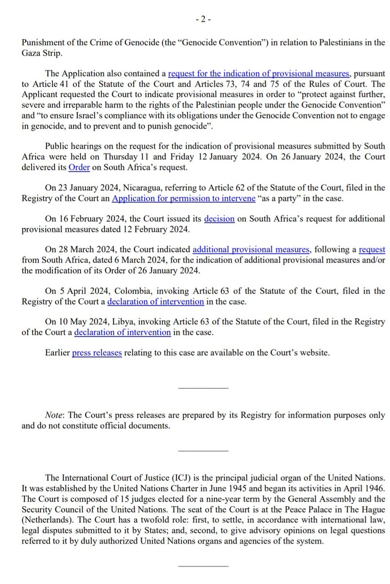 New request from #SouthAfrica to the @CIJ_ICJ - indication of additional provisional measures and modification of previous PM order by the Court, in light of #Rafah offensive. #Palestine #Israel