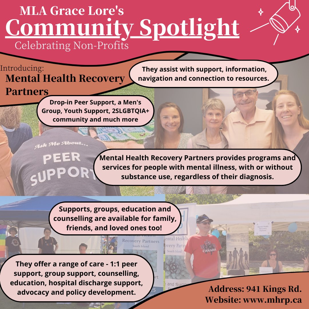 Its #MentalHealthWeek and @mentalhealthrecovery partners  is a leader in our community! They provide recovery-oriented, community-based care for people and their families. Counselling, peer support and MUCH more 👆🏻